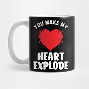 Romantic  You Make My Heart Explode Couple Mug